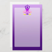 鮮やかな色相Omのはすヨガの姿勢 便箋 (正面/裏面)