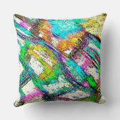 鮮やかな色 – 素朴粗い色のような粗い クッション (裏面)