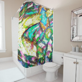 鮮やかな色 – 素朴粗い色のような粗い シャワーカーテン