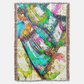 鮮やかな色 – 素朴粗い色のような粗い スローブランケット (正面縦)