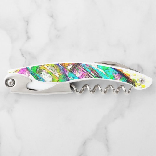 鮮やかな色 – 素朴粗い色のような粗い ソムリエナイフ (正面)