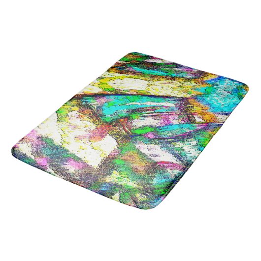 鮮やかな色 – 素朴粗い色のような粗い バスマット (アングル)