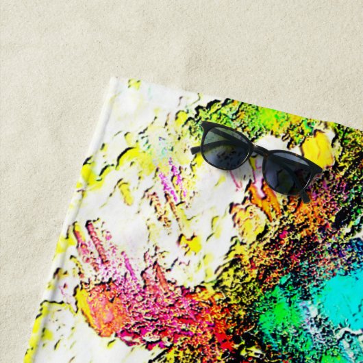 鮮やかな色 – 素朴粗い色のような粗い ビーチタオル (インサイチュ)