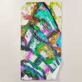 鮮やかな色 – 素朴粗い色のような粗い ビーチタオル (正面)