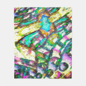 鮮やかな色 – 素朴粗い色のような粗い フリースブランケット (正面)