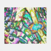 鮮やかな色 – 素朴粗い色のような粗い フリースブランケット (正面(横))