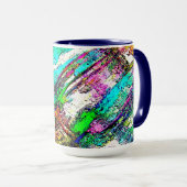 鮮やかな色 – 素朴粗い色のような粗い マグカップ (正面右)