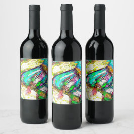 鮮やかな色 – 素朴粗い色のような粗い ワインラベル