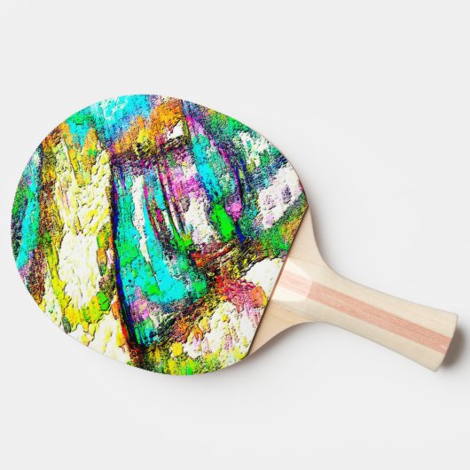 鮮やかな色 – 素朴粗い色のような粗い 卓球ラケット (横)