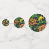 鮮やかな花が黒い背景から飛び出す コンフェッティ (裏面)