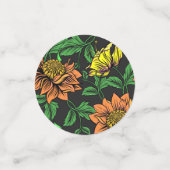 鮮やかな花が黒い背景から飛び出す コンフェッティ (スモール正面)