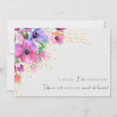 鮮やかな花とゴールドのメイドオブオナー招待状 招待状 (裏面)