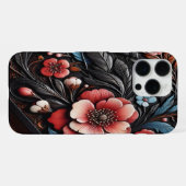 鮮やかな花と枝の情景 iPhoneケース (裏面横)