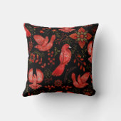 鮮やかな花と葉の模様のデザイン クッション (裏面)