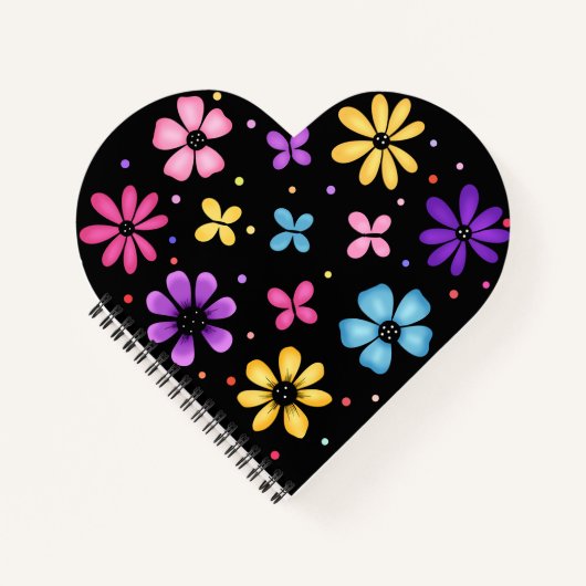 鮮やかな花と蝶 ノートブック (正面)