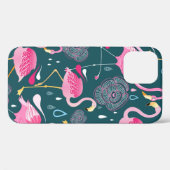 鮮やかな花とfを持つ、グラフィックなシームレスなパターン Case-Mate iPhoneケース (裏面 (横))