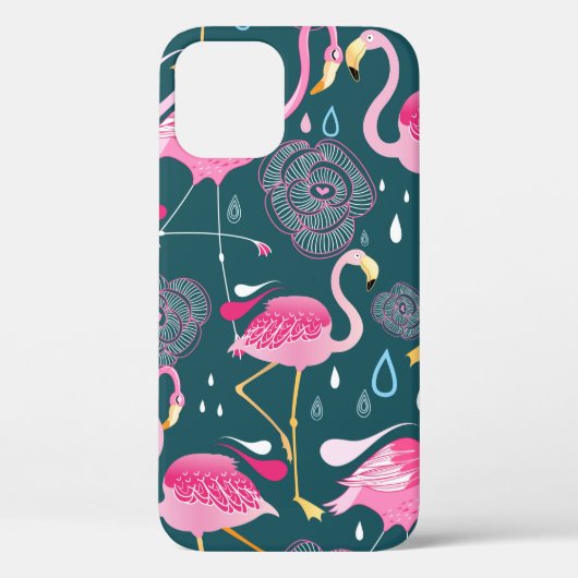 鮮やかな花とfを持つ、グラフィックなシームレスなパターン Case-Mate iPhoneケース (裏面)