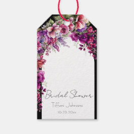 鮮やかな花のアーチ ブライダルシャワー ギフトタグ