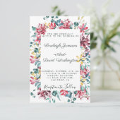 鮮やかな花のウェディング招待状 招待状 (スタンド正面)