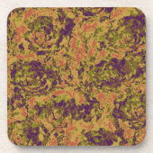 鮮やかな花のカムフラージュパターン コースター (正面)