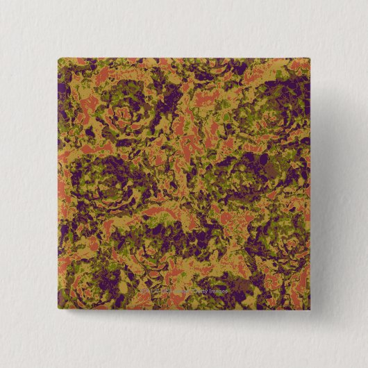 鮮やかな花のカムフラージュパターン 缶バッジ (正面)