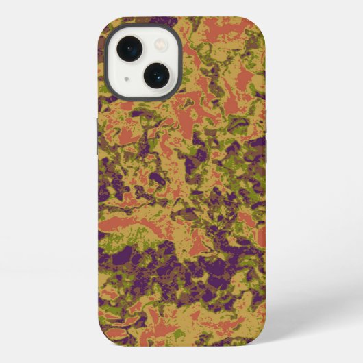 鮮やかな花のカムフラージュパターン iPhoneケース (裏面)