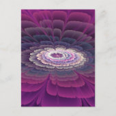 鮮やかな花のカラフルな抽象的フラクタルアート ピンク ポストカード (正面)