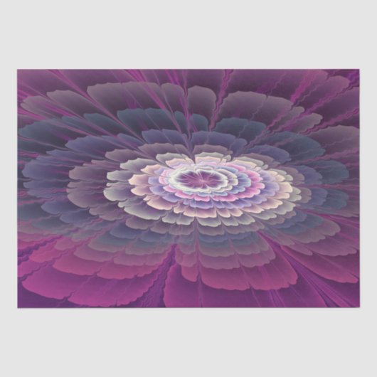 鮮やかな花のカラフルな抽象的フラクタルアート 薄葉紙 (正面)