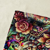 鮮やかな花のスーパーシュガー skull ビーチタオル (インサイチュ)