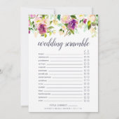 鮮やかな花のダブルサイド ブライダルシャワーゲーム (裏面)