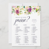 鮮やかな花のダブルサイド ブライダルシャワー ゲーム (裏面)