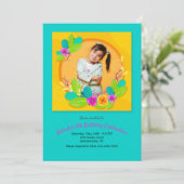 鮮やかな花のフォトフレーム 招待状 (スタンド正面)