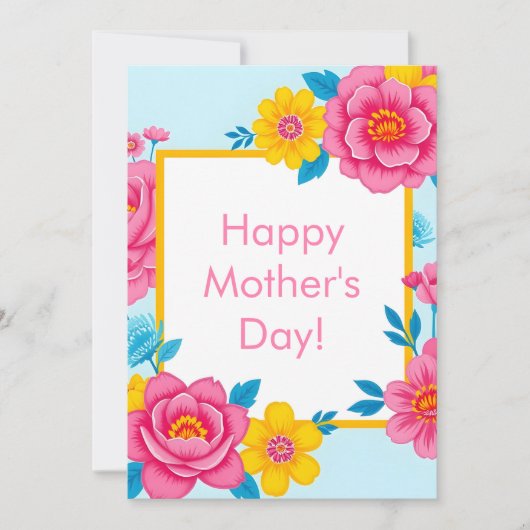 鮮やかな花のフレーム シーズンカード (正面)