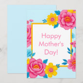 鮮やかな花のフレーム シーズンカード (正面/裏面)