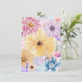 鮮やかな花のブロームのグリーティングカード 招待状 (スタンド正面)