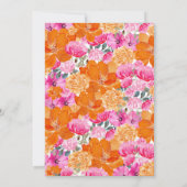 鮮やかな花のプリントの結婚前おもてなしパーティー「私は誰？」ゲームカード 招待状 (裏面)