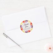 鮮やかな花のマーブル感謝 ラウンドシール (封筒)