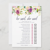 鮮やかな花の二面式結婚前お祝いゲーム (正面)