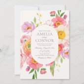 鮮やかな花の写真 ウェディング招待状 招待状 (正面)