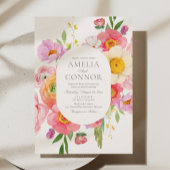 鮮やかな花の写真 ウェディング招待状 招待状