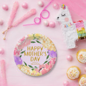 鮮やかな花の幸せな母の日 ペーパープレート (パーティー)