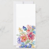 鮮やかな花の水彩画 ウェディングメニューカード (裏面)