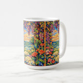 鮮やかな花の海洋サンセットガーデン – Fauve コーヒーマグカップ (正面右)