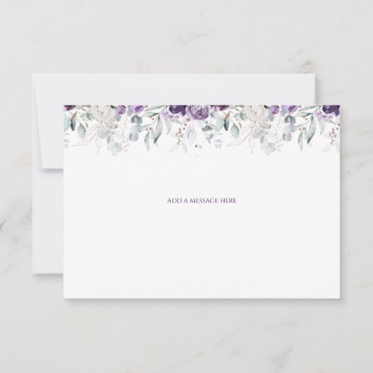 鮮やかな花の結婚式出欠確認カード サンキューカード (裏面)