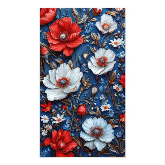 鮮やかな花の芸術作品 フォトプリント (正面)