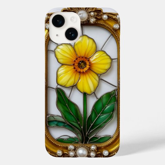 鮮やかな花の芸術的なステンドグラス Case-Mate iPhoneケース (裏面)