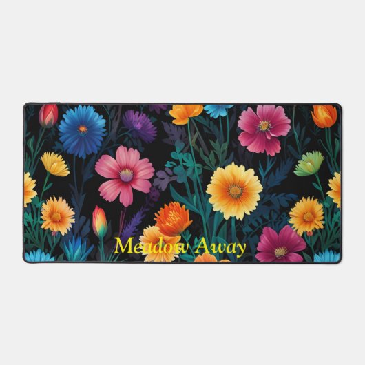 鮮やかな花の草地 デスクマット (正面)