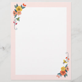 鮮やかな花の野生の花及び蜂蜜の蜂フレーム レターヘッド