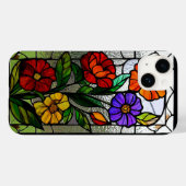 鮮やかな花をあしらったステンドグラスパネル Case-Mate iPhoneケース (裏面 (横))