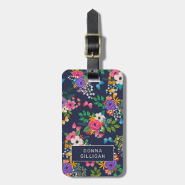 鮮やかな花パターン ラゲッジタグ